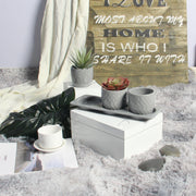 Toscana  Grey Ceramic Planter Set With Disk - Aleefurnishing