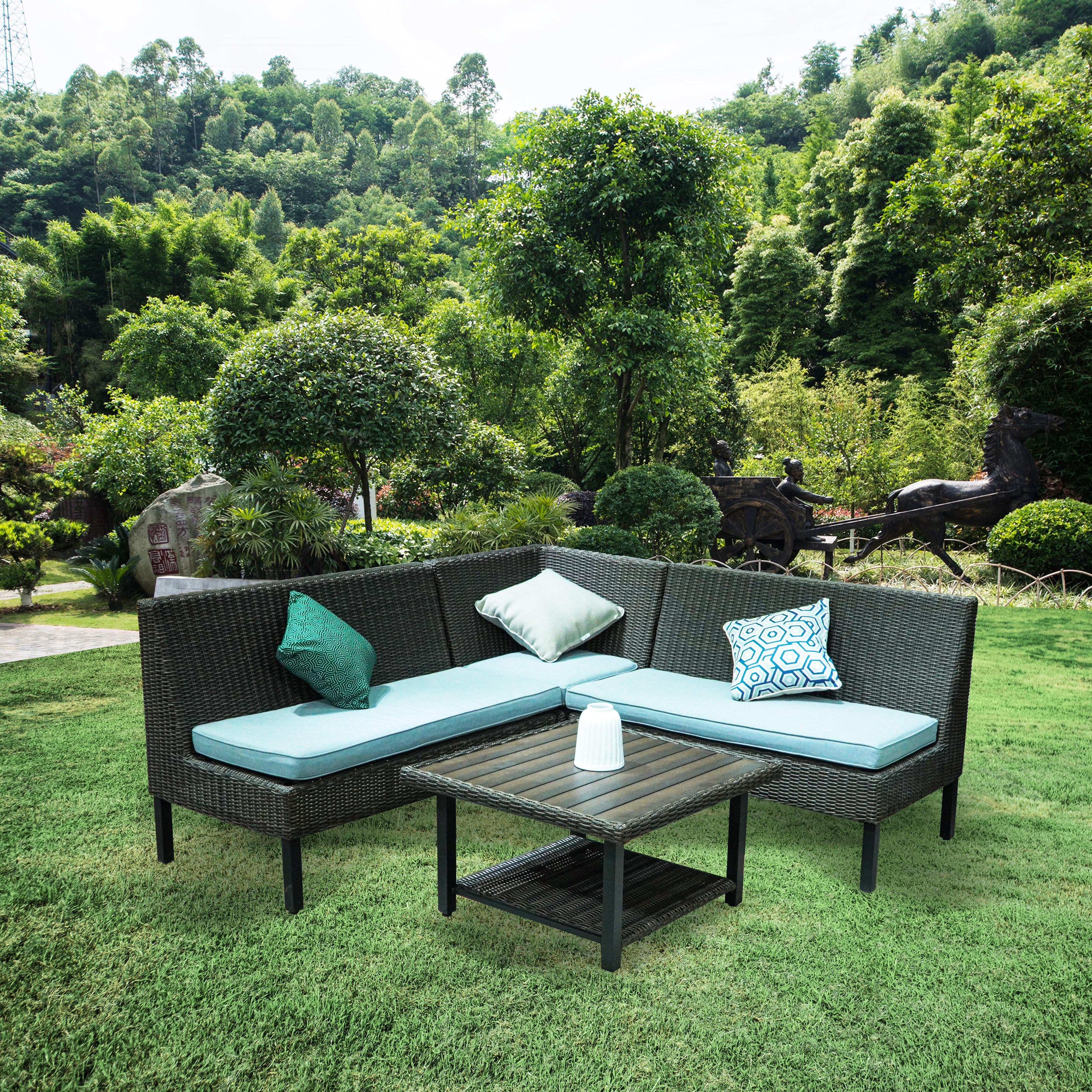 Aithrio Garden Corner Sofa Set - Aleefurnishing