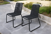 Eirene Stackable Rope-Woven Outdoor Dining Chair (Set of 2)