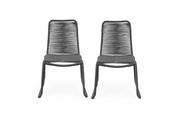 Eirene Stackable Rope-Woven Outdoor Dining Chair (Set of 2)