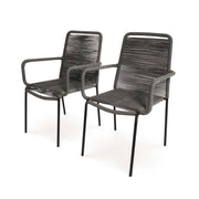 Palaio Rope Outdoor Dining Chair - Grey (Set of 2)