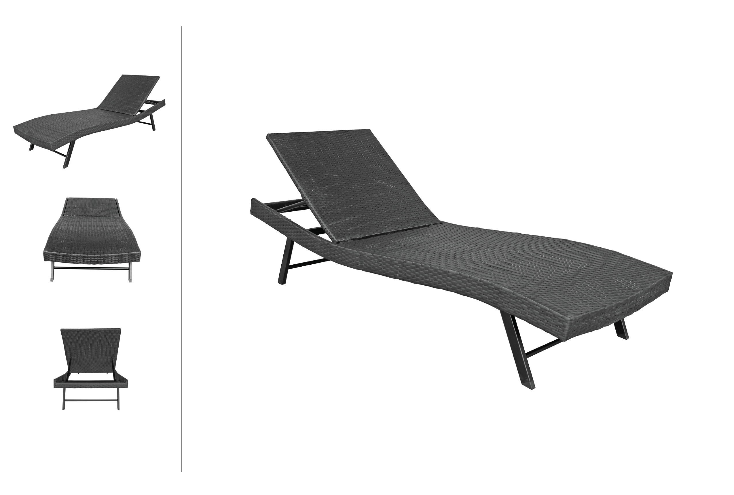 Albert Single Foldable & Adjustable Patio Chaise Lounge