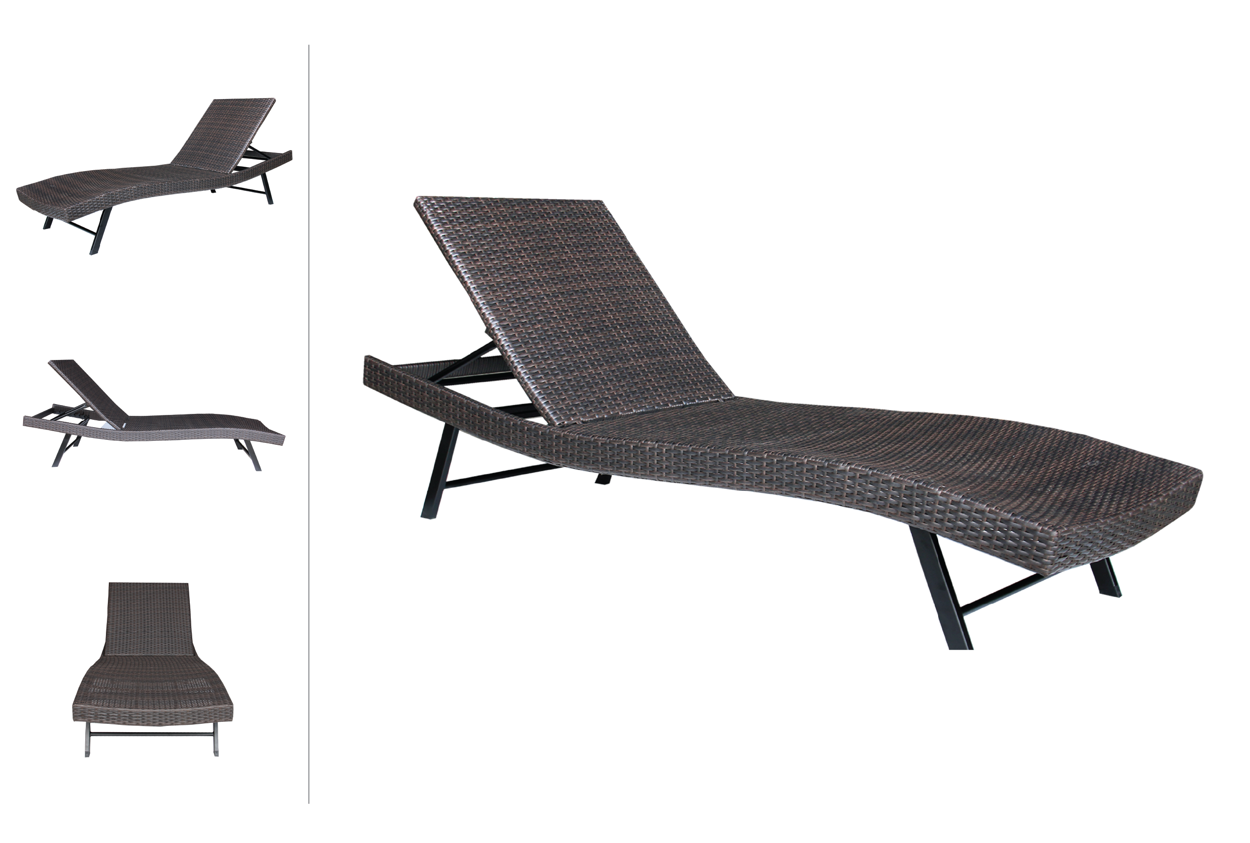 Albert Single Foldable & Adjustable Patio Chaise Lounge