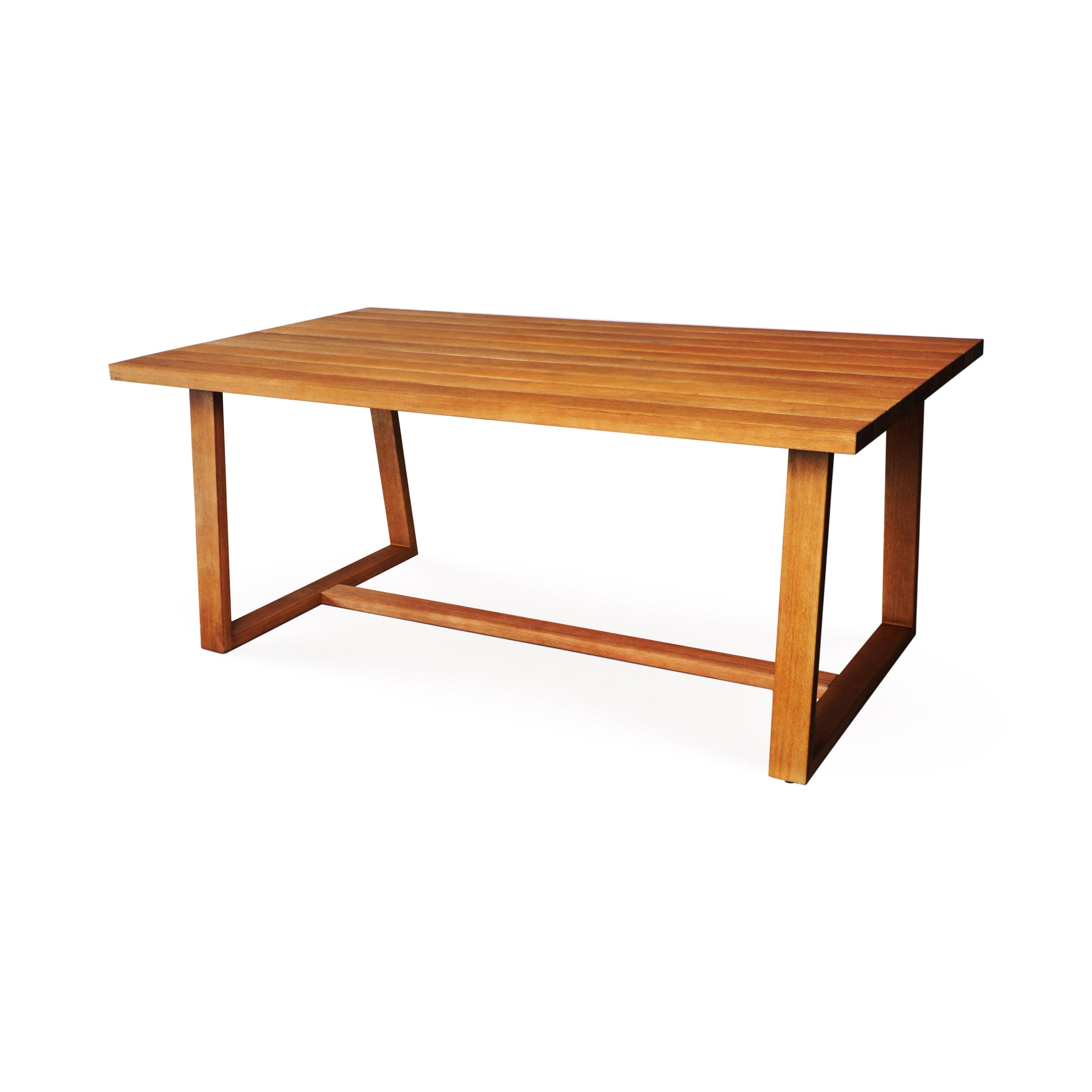 Argiro Outdoor Wooden Dining Table - Brown - Aleefurnishing