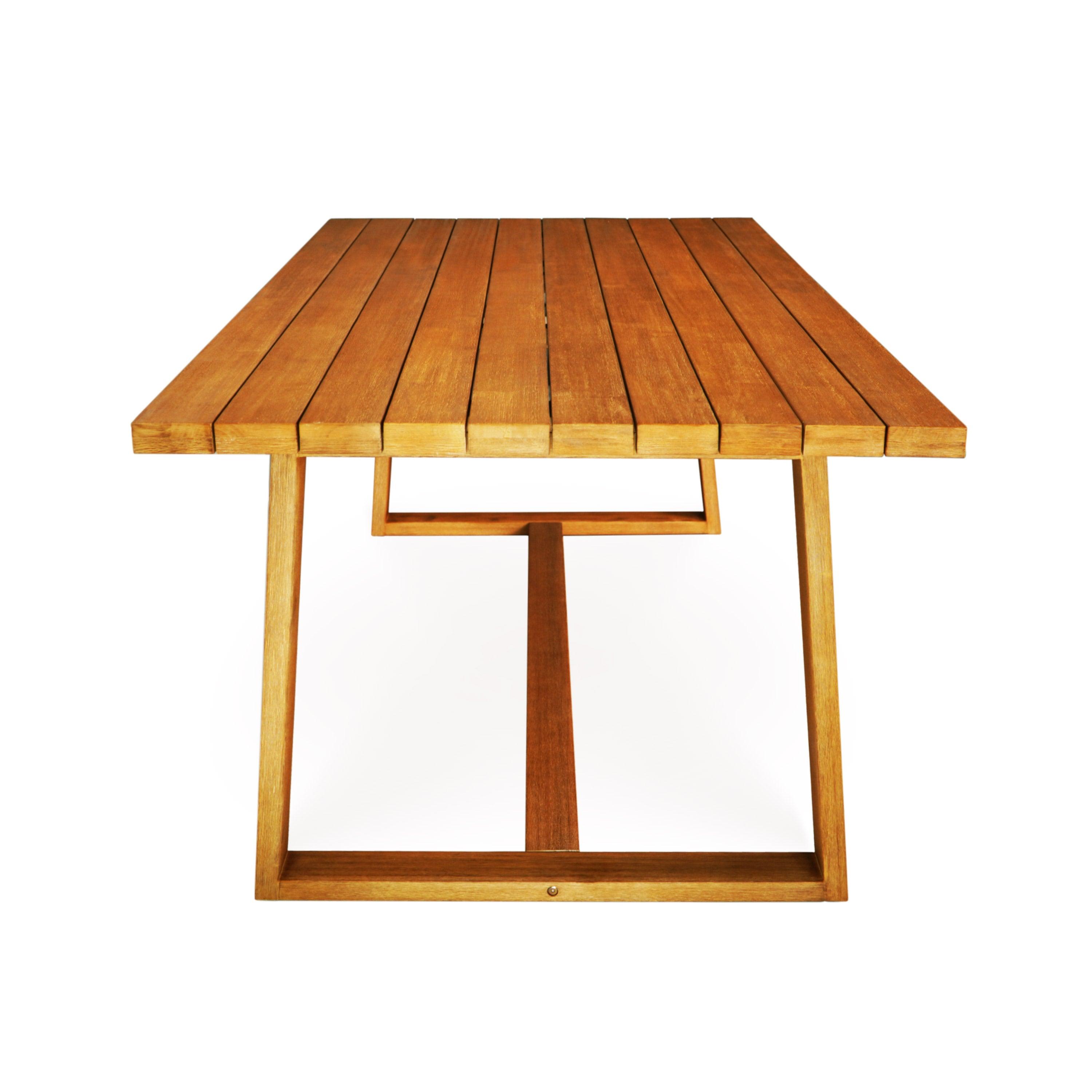 Argiro Outdoor Wooden Dining Table - Brown - Aleefurnishing