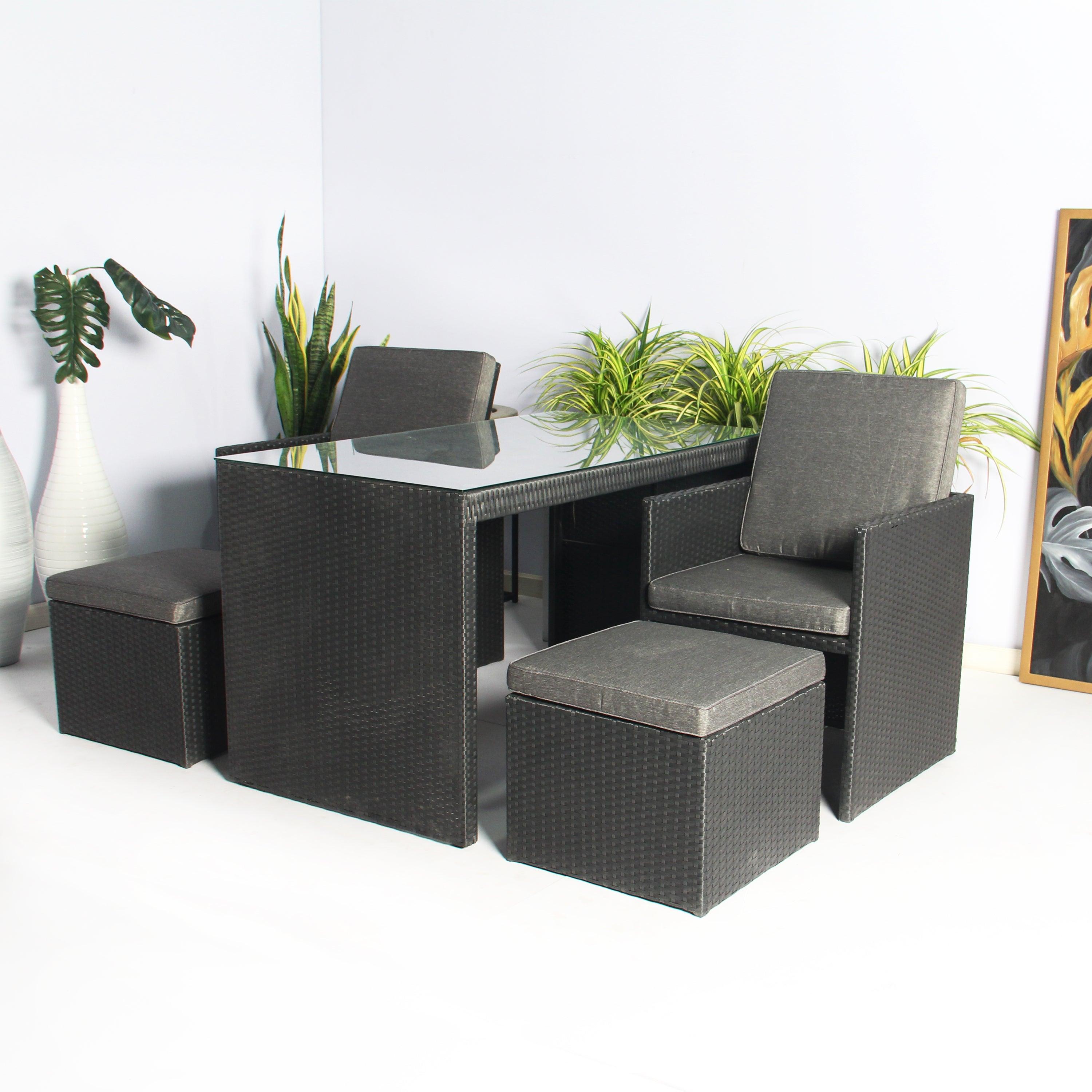 Guildhall Sectional Conversation Set - Black - Aleefurnishing