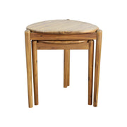 Aranya Triangle Brown Wood Nesting Table Set - Aleefurnishing