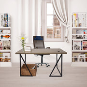 Sorrento Grey Rectangle Wooden Desk With USB Port - Aleefurnishing