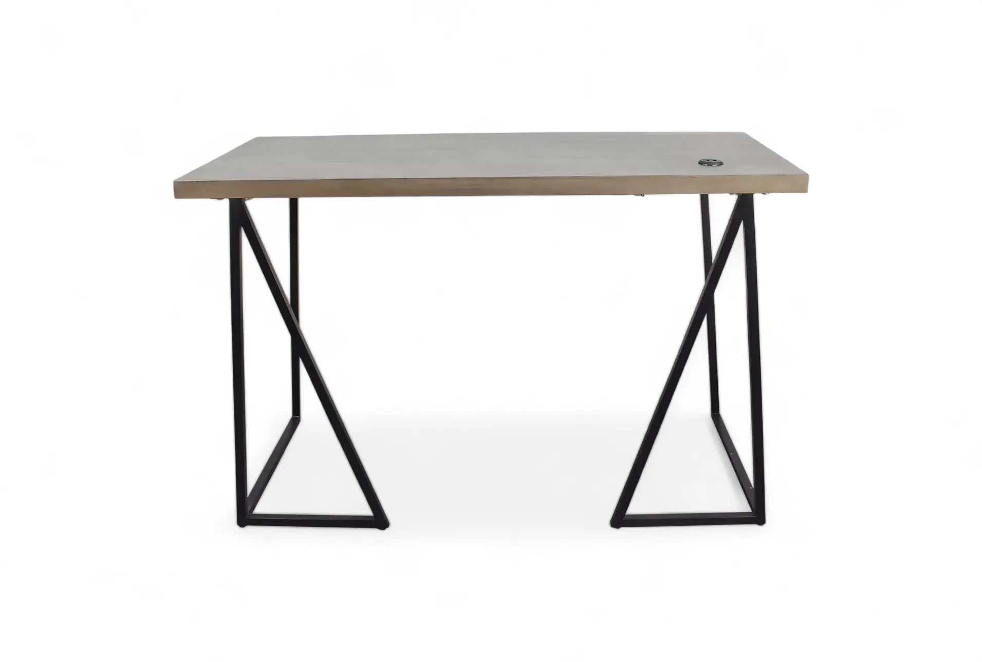 Moritz Grey Rectangle Wooden Desk With USB Port