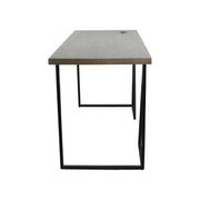 Sorrento Grey Rectangle Wooden Desk With USB Port - Aleefurnishing