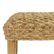 Halley Water Hyacinth Woven Seat Wooden Bench - Aleefurnishing