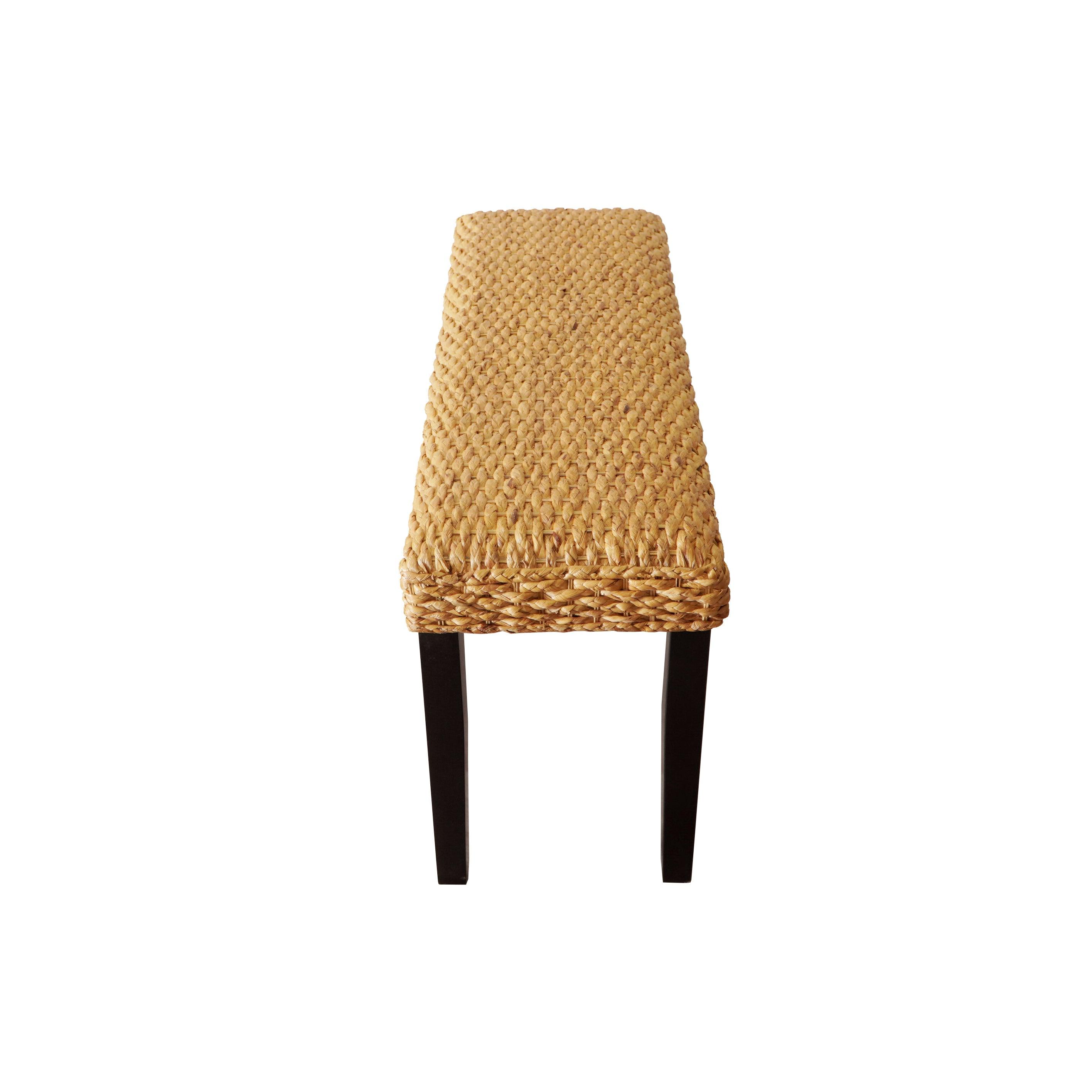 Naiad Natural Water Hyacinth Woven Bench - Brown - Aleefurnishing