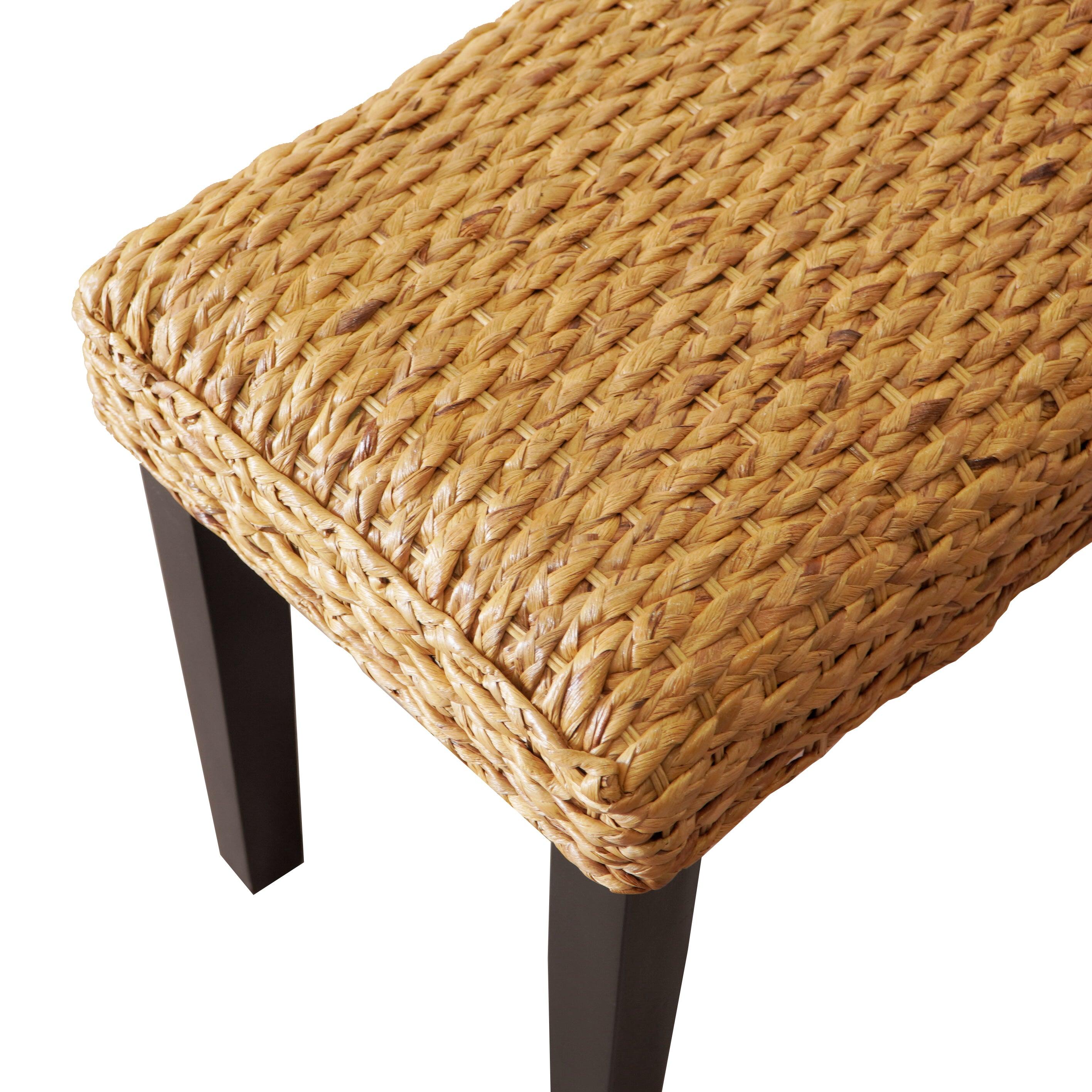 Naiad Natural Water Hyacinth Woven Bench - Brown - Aleefurnishing