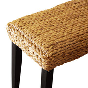 Dendron Natural Water Hyacinth Woven Bench - Black - Aleefurnishing