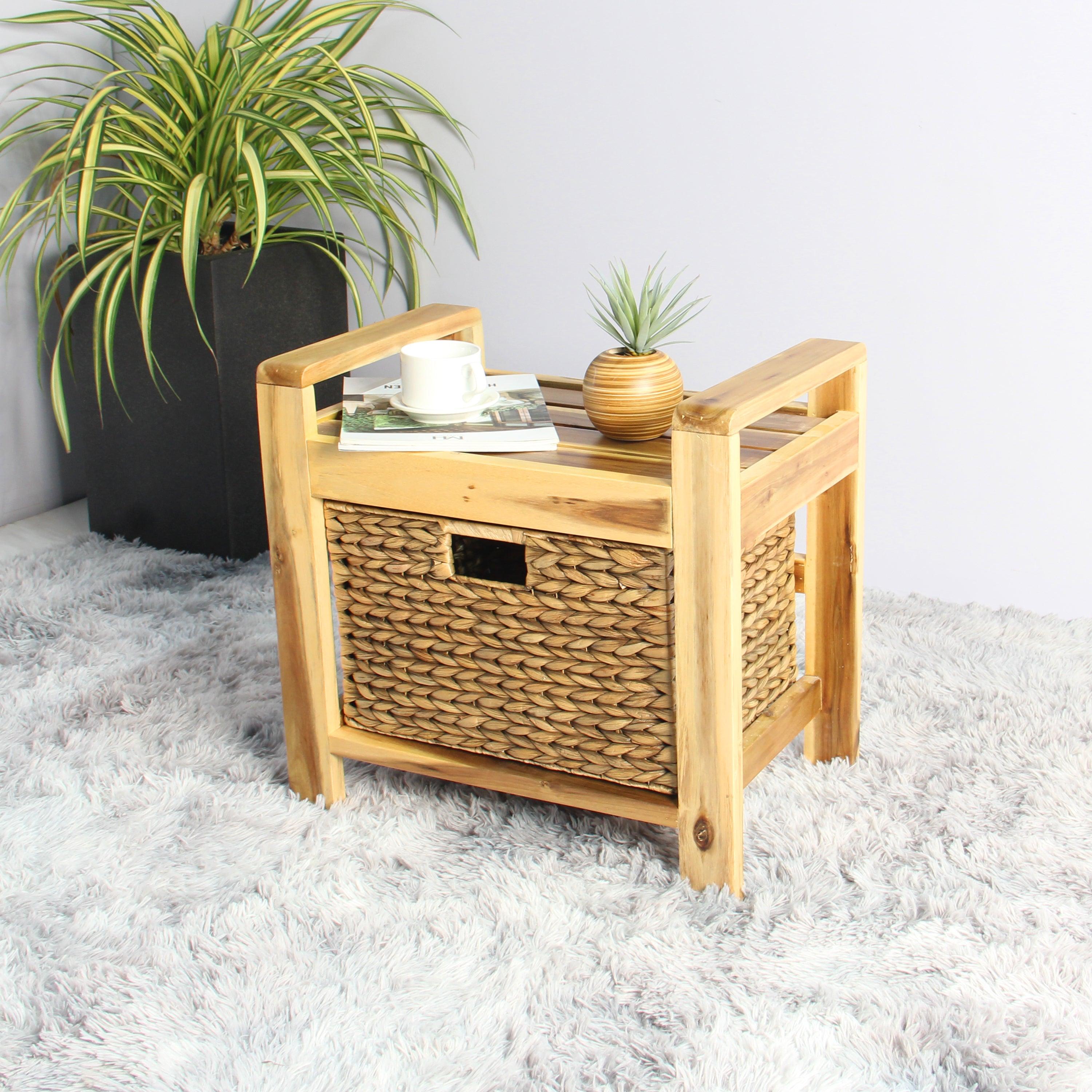 Wood stool with online storage