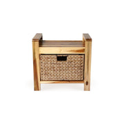 Brae water hyacinth Wood Storage Stool - light Brown - Aleefurnishing