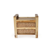 Brae water hyacinth Wood Storage Stool - light Brown - Aleefurnishing