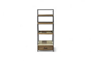 Bosco Grey Wood Indoor Ladder Bookcase With Drawer