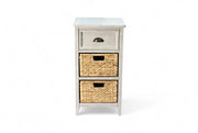 Verdon 1-Drawer Grey Wood Accent Cabinet with 2 Seagrass Baskets