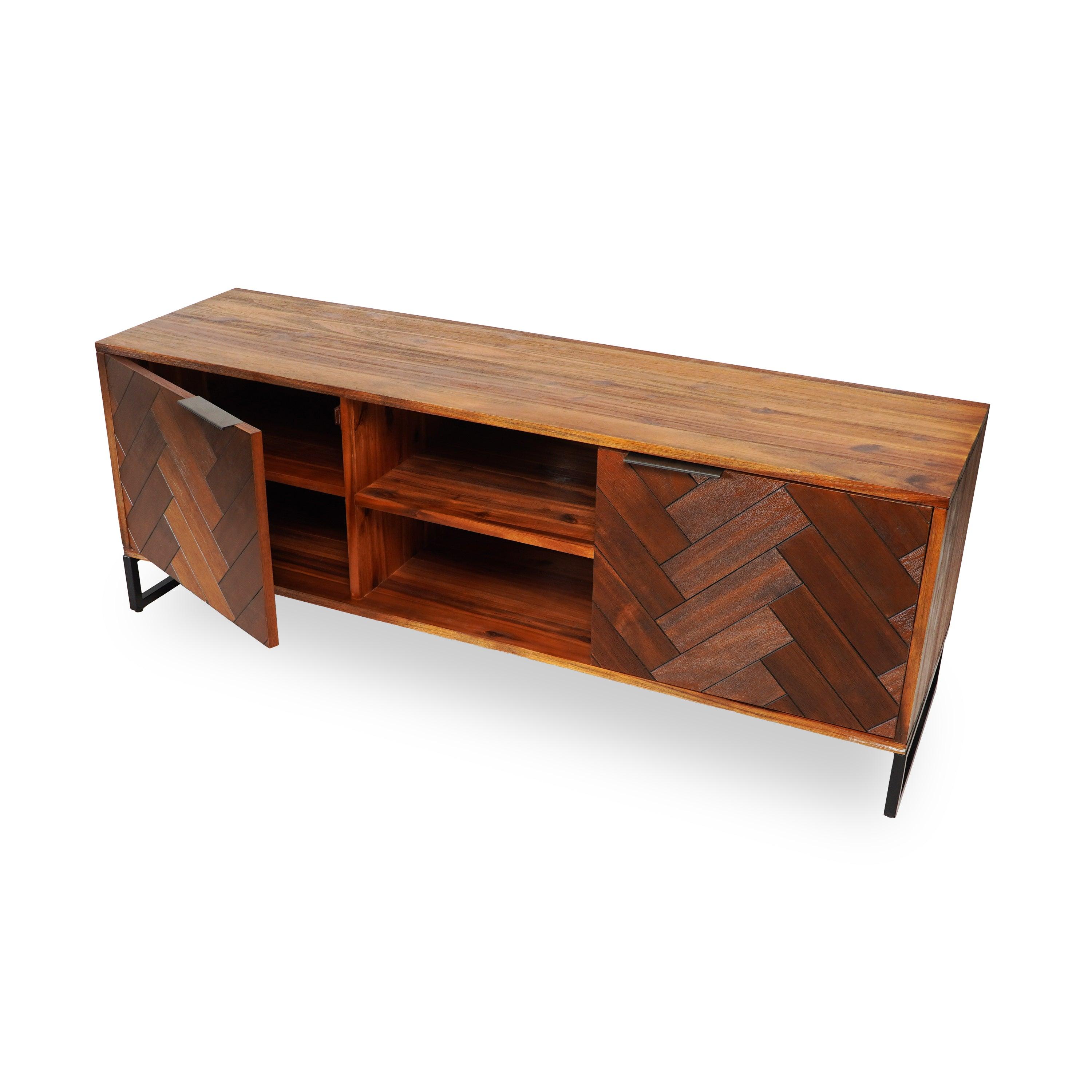 Antico Brown Wooden TV Cabinet - Aleefurnishing