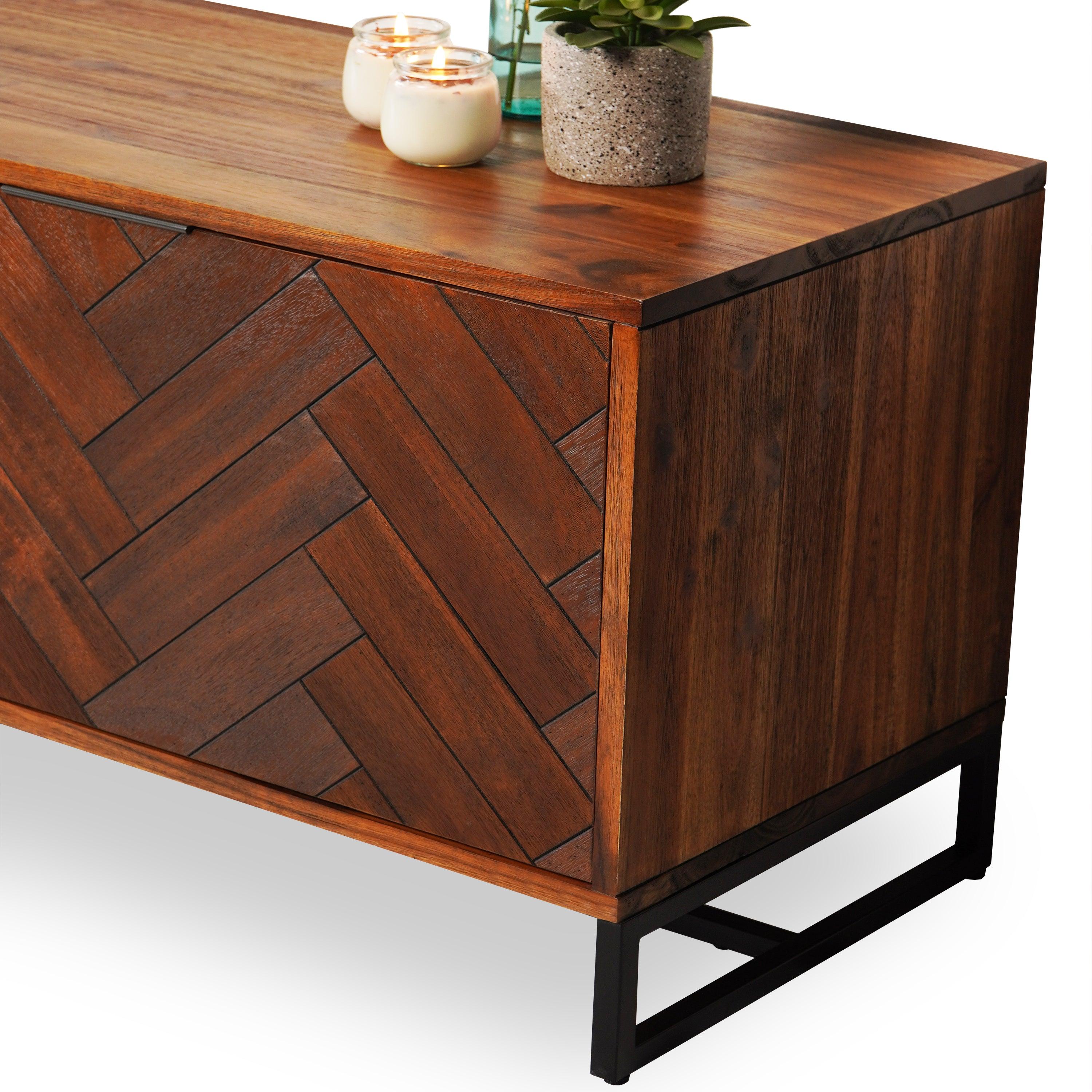 Antico Brown Wooden TV Cabinet - Aleefurnishing