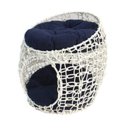 Venezia Cat Hut with Dark Blue Cushion - Aleefurnishing