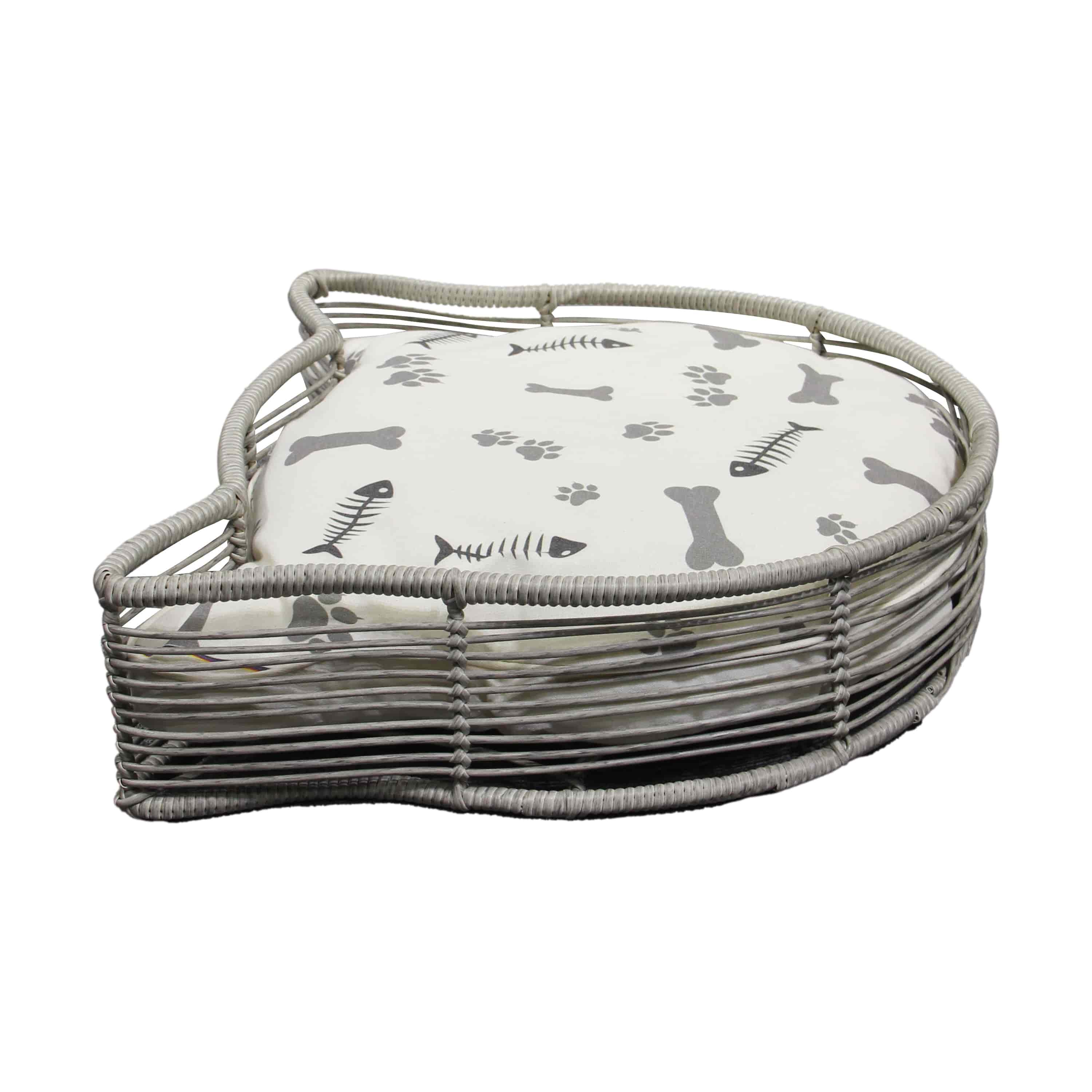 Toscana Cat-face Pet Bed With Printed White Cushion - Aleefurnishing