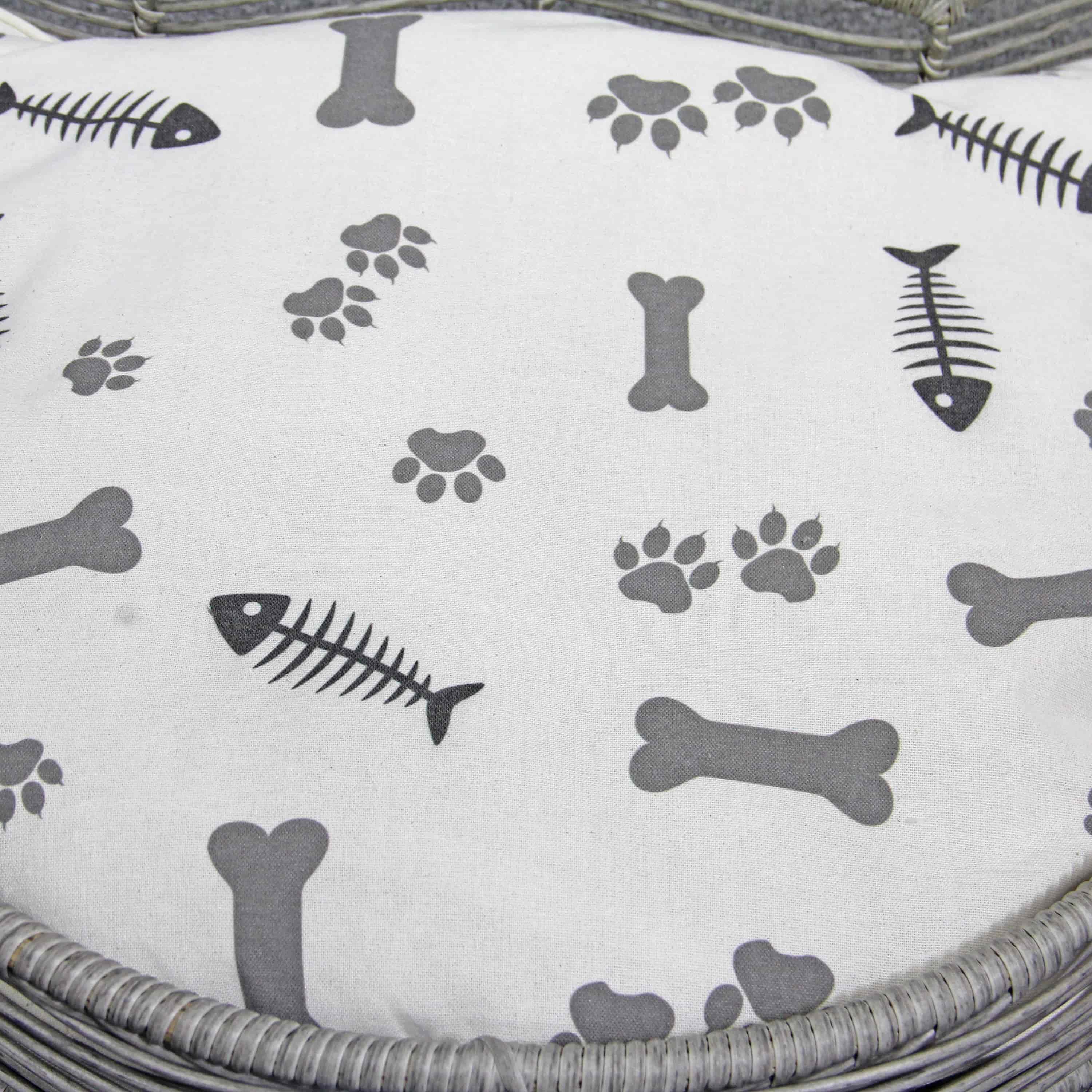 Toscana Cat-face Pet Bed With Printed White Cushion - Aleefurnishing