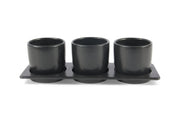 Segreto Black Ceramic Planter Set with Disk