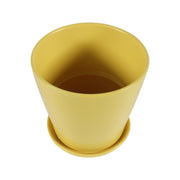 Domus Yellow Ceramic Planter Set with Dish - Aleefurnishing