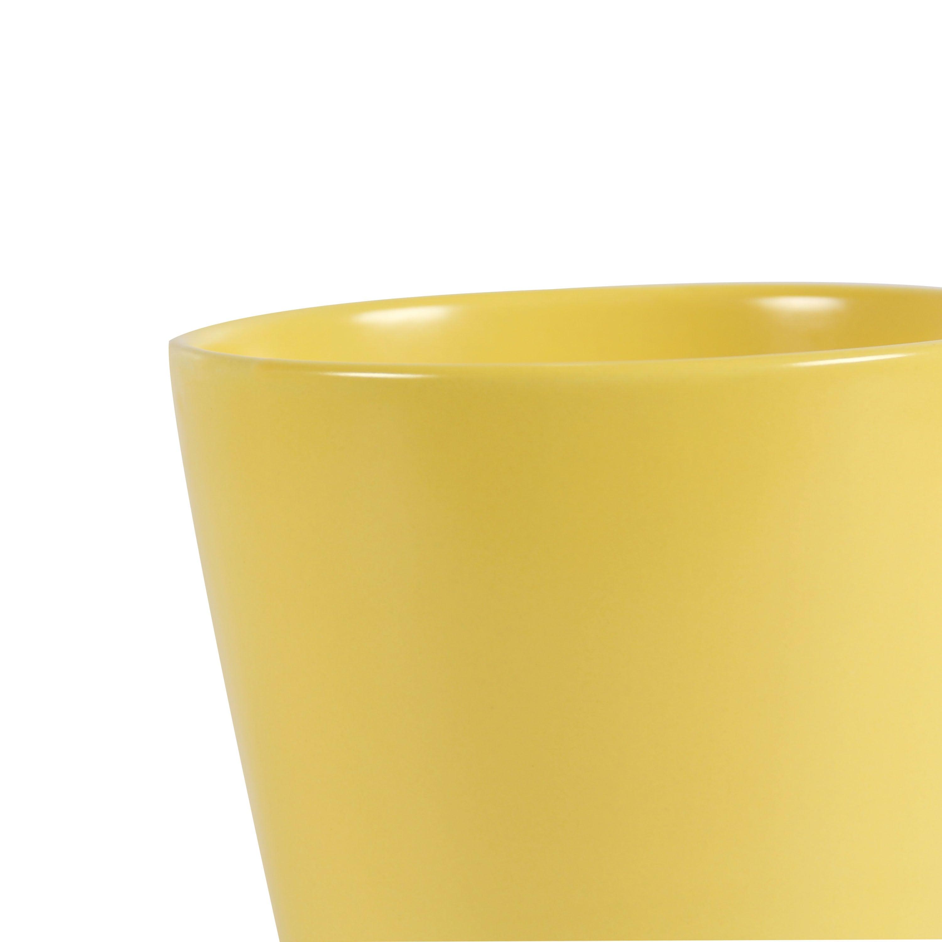 Domus Yellow Ceramic Planter Set with Dish - Aleefurnishing