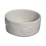 Pasto Paw Light Light Grey Ceramic Pet Bowl (Set of 2) - Aleefurnishing