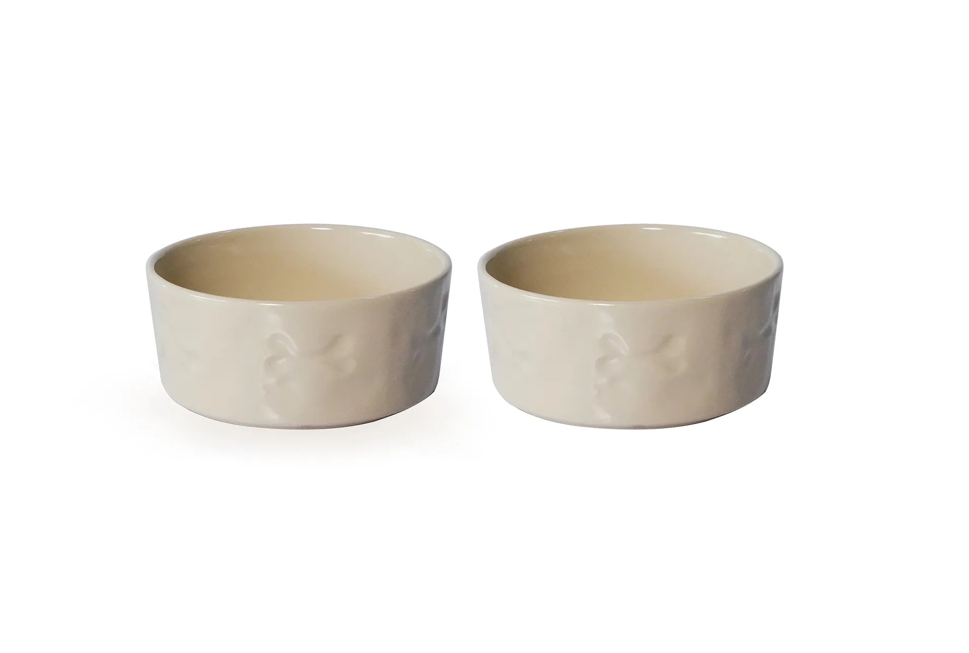 Zampa Bone Embossed Ceramic Pet Bowl (Set of 2)