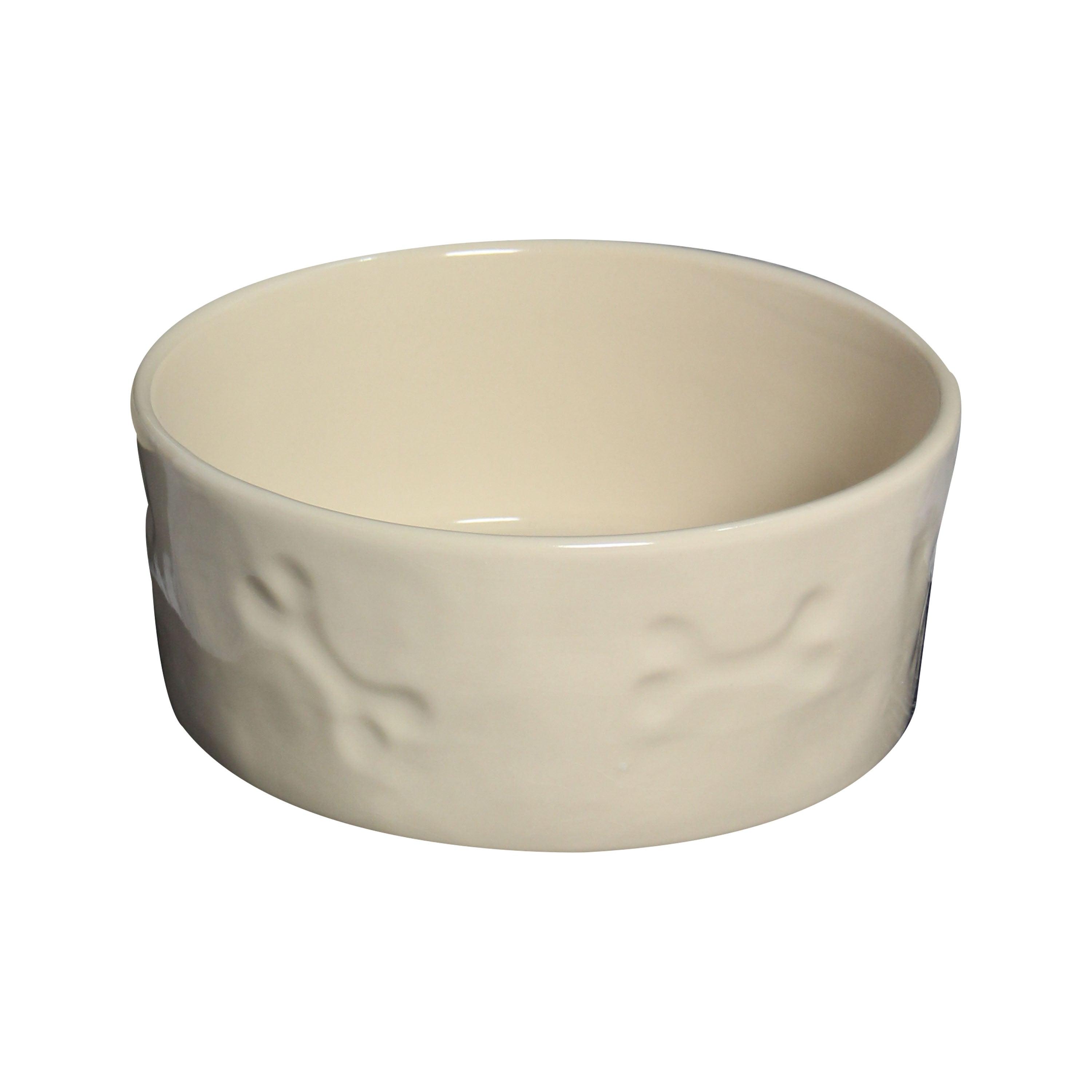 Zampa Bone Embossed Ceramic Pet Bowl (Set of 2) - Aleefurnishing