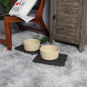 Zampa Bone Embossed Ceramic Pet Bowl (Set of 2) - Aleefurnishing