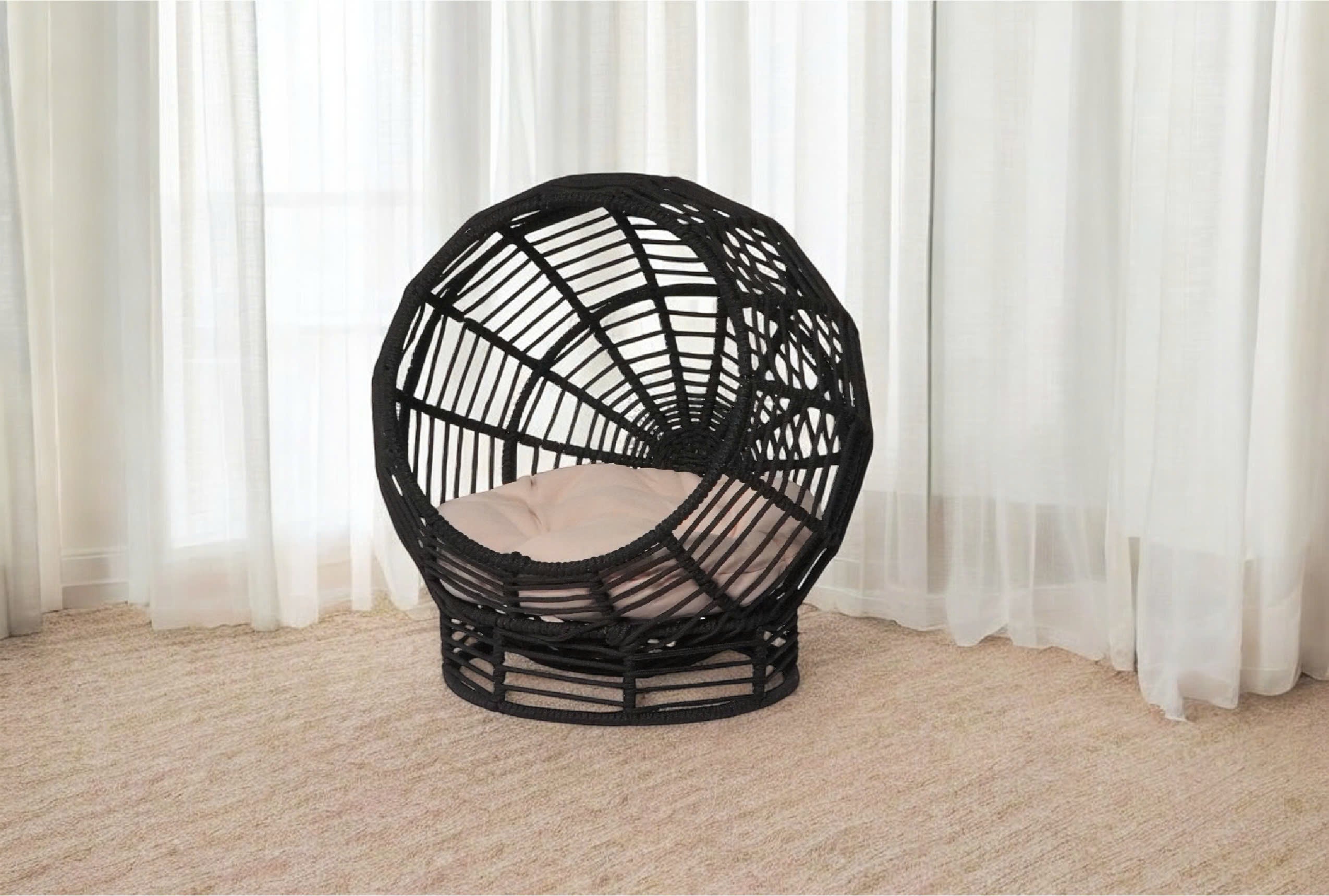 Athens Horizontal Cat Hut - Black