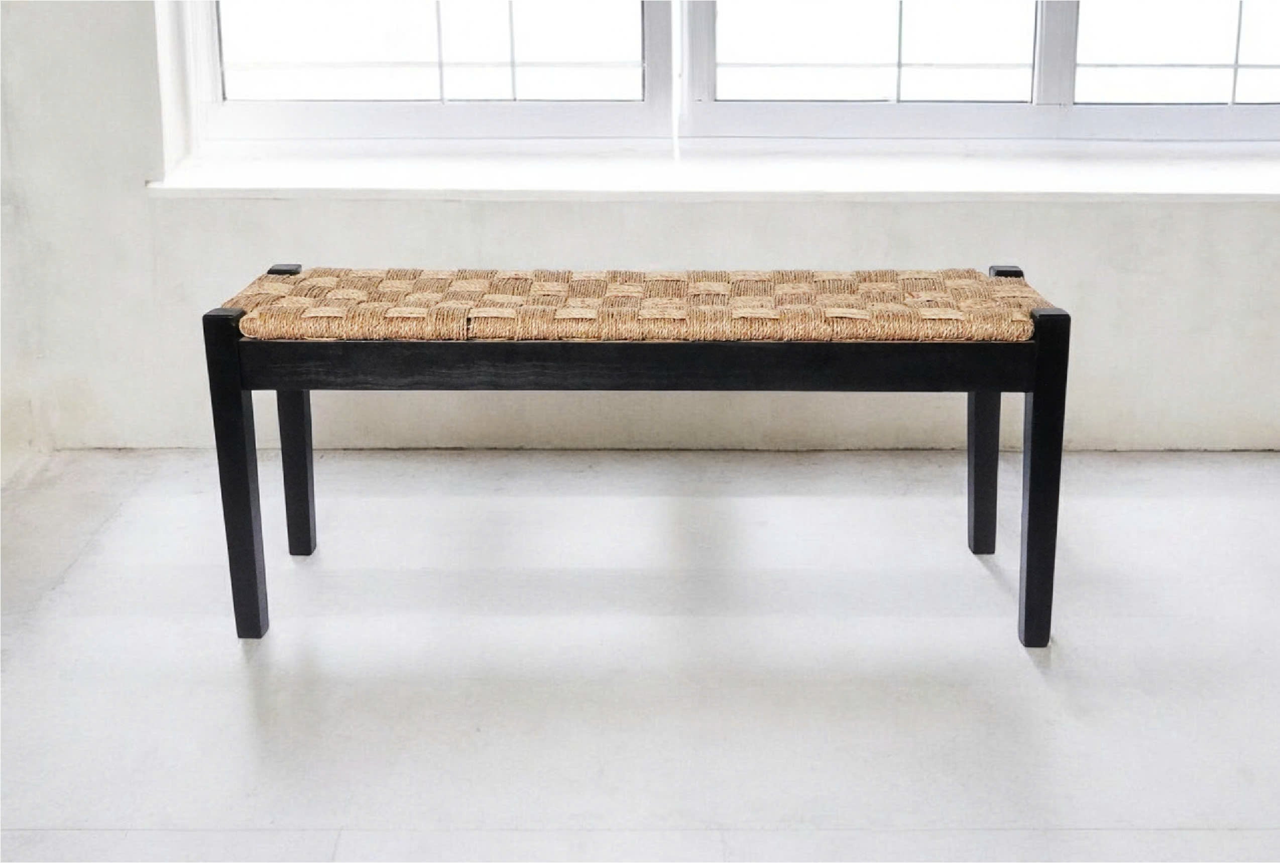 Lancaster Sea Grass Chess Seat Wooden Bench