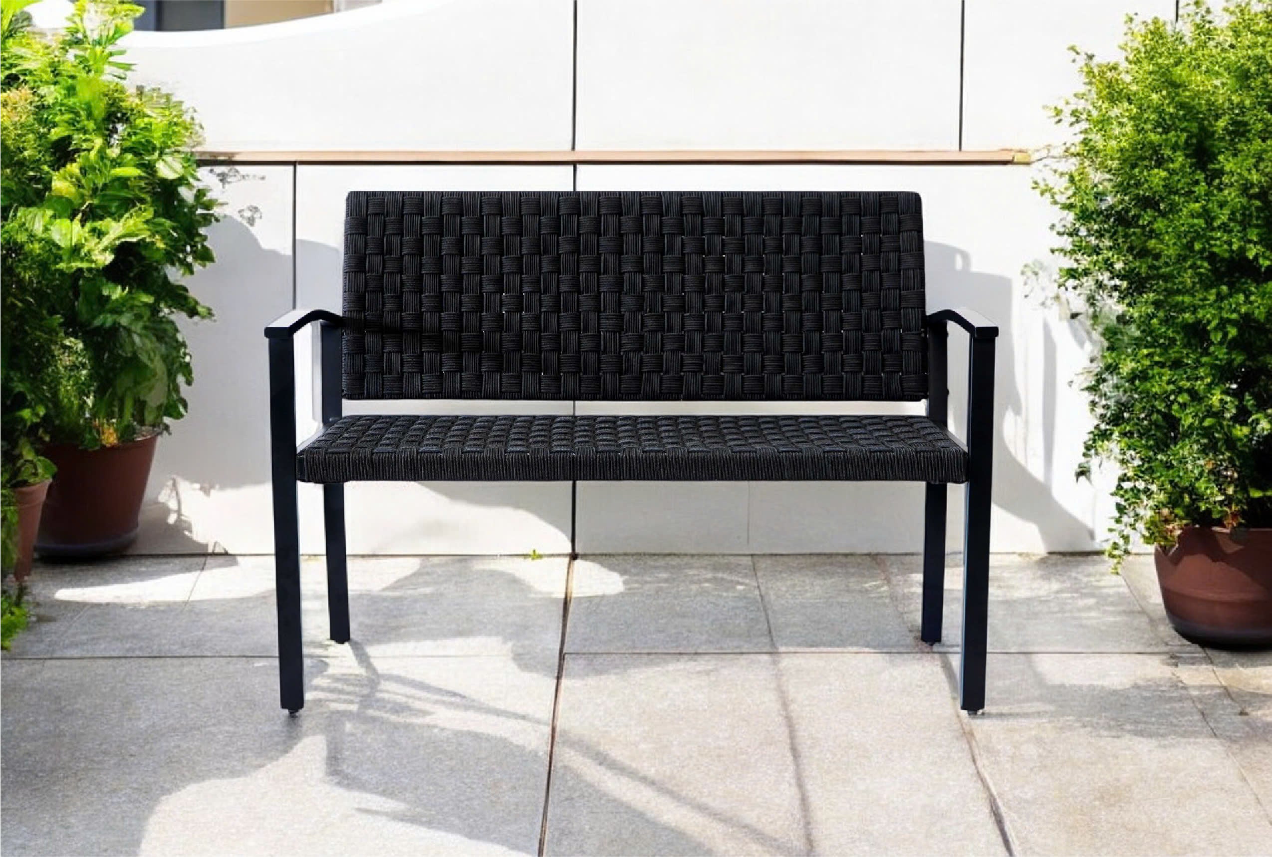 Elia Rope-Woven Outdoor Chelsea Bench