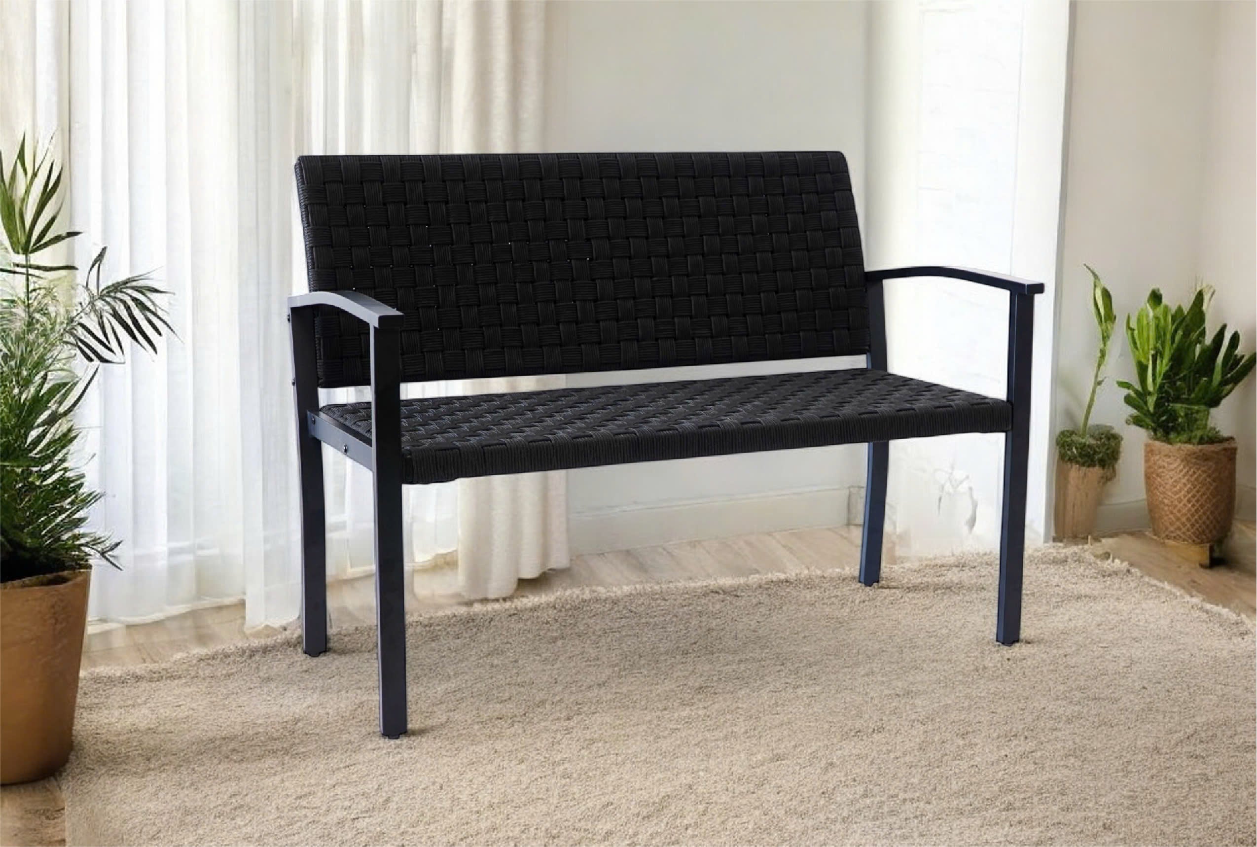 Elia Rope-Woven Outdoor Chelsea Bench